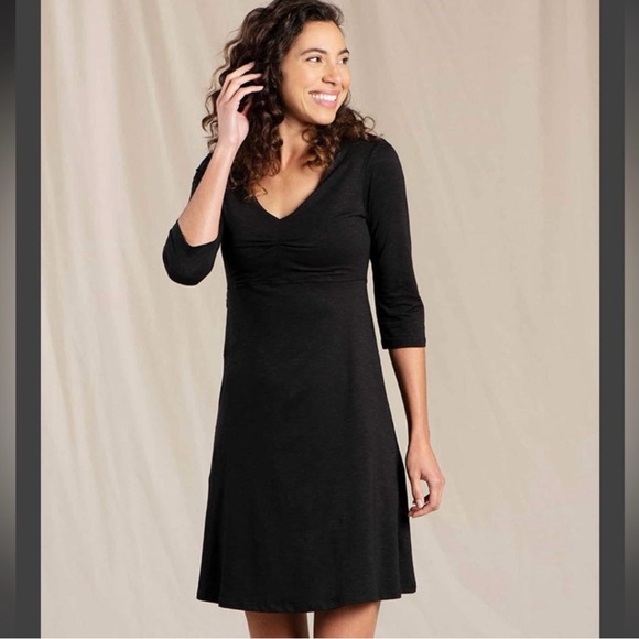 Toad & Co Black 3/4 Sleeve Dress - Picture 1 of 7